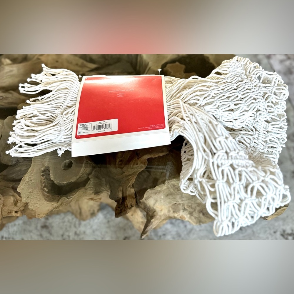 ‼️RARE‼️🎸OPALHOUSE🎸🔥NWT🔥Cotton Macrame Runner in white -72x14 - Picture 13 of 16
